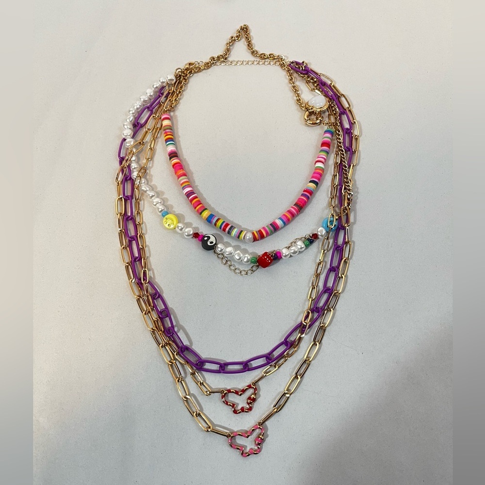 8 Other Reasons Revolve 90’s Y2K Maximalism Layer Girly Stacked Necklaces - Picture 3 of 5